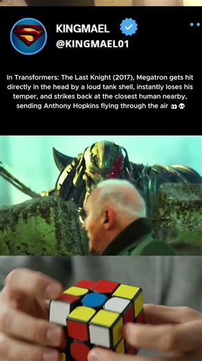 In Transformers: The Last Knight (2017), Anthony Hopkins Wasn’t Ready for Megatron 😂