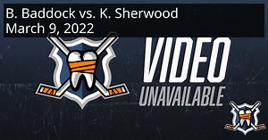 Brandon Baddock vs. Kole Sherwood, March 9, 2022 - Iowa Wild vs. Milwaukee Admirals | HockeyFights
