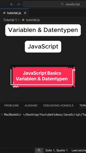 JavaScript Basics: Variablen & Datentypen in JavaScript #javascript #basics #lernenmittiktok #code #lernen