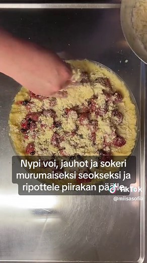 Tästä ei piirakkaa helpommaksi saa! Kesä on täällä nyt ja kesään kuuluu raparperipiirakka! 😌 Tällä kertaa raparperi sai marjoja kaverikseen 🫶🏼 Nappaa tästä kesän helpoin ohje takataskuun! Ohjetta voit soveltaa mihin tahansa marjaan tai hedelmään 🫐🍓🍏 Raparperi-marjapiirakka 🍓🫐 Pohja: 4dl vehnäjauhoja 2dl sokeria 1tl leivinjauhetta 2dl kuohukermaa 1 kananmuna 100g voita sulatettuna 6dl marjoja/raparperia/hedelmää (tässä 50/50 marjoja ja raparperia) (2rkl perunajauhoja jos käytät pakastettu