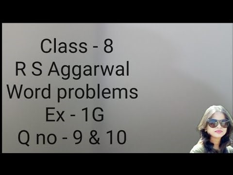 "Class 8 RS Aggarwal Ex 1G Q9 Q10 | Rational Numbers Word Problems Solved Easily"
