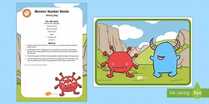 Monster Number Bonds to 10 Maths Activity Sensory Bag