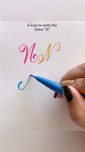 4 Ways to write the letter “N” #calligraphy #lettering #reels #viralpost #viralreelsシ #fypシ゚ #handwritten | MtCrafte