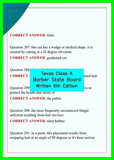 Texas Class A Barber State Board Written 6th Edition video