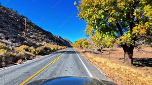 Immersive 4k drivers point of view road trip through the Sierra Nevada mountains of Southern California.