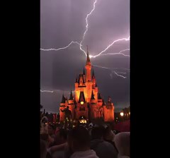 14K views · 195 reactions | Check out this absolutely stunning footage of a lightning striking Cinderella's castle in Disney World. | Rumble | Facebook