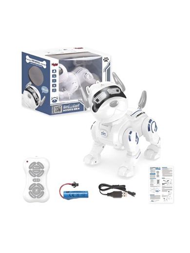 Smart RC Robot Puppy Toy – Voice Control, Touch Sensor, LED Eyes & Mus