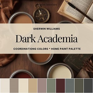 Dark Academia Color Palette: Sherwin Williams Whole Home Paint Scheme Moody Dark Color Palette (PDF Download) - Etsy