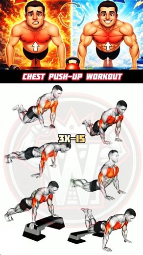 No Equipment Chest Workout 🔥 | Push-Up Variations | 3x15 | Home Chest Day