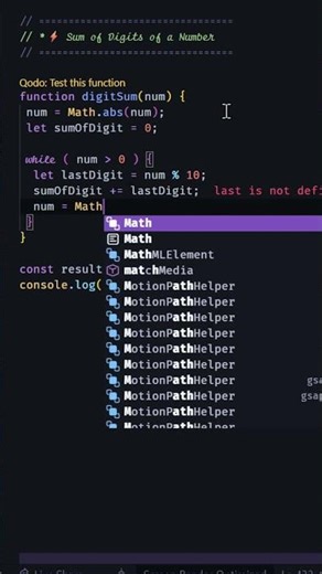 Sum of Digits of a Number in JavaScript