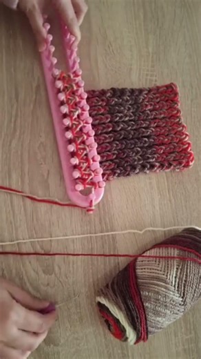 Knitting loom for beginners step by step #knitting_loom_eljammari #knitting #crochet #scarf