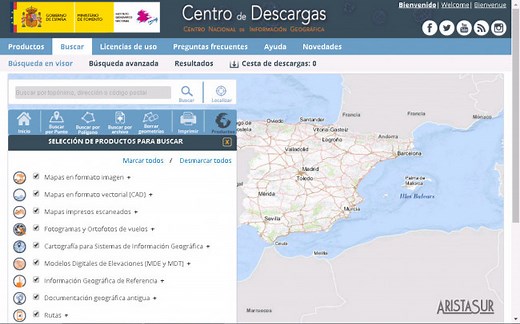 Descarga de mapas topográficos del IGN