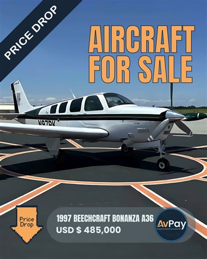 Price Reduced – $485,000 with Bonanza School 1997 Beechcraft Bonanza...
