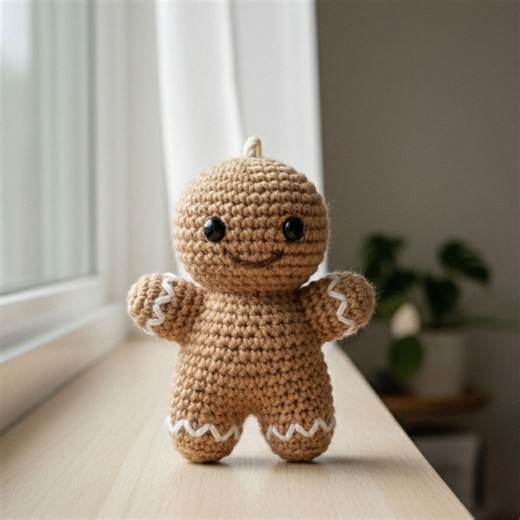 Mini Gingerbread Man Ornament Crochet Pattern PDF | Beginner Amigurumi | Charted Pattern | Hanging Loop - Etsy Canada