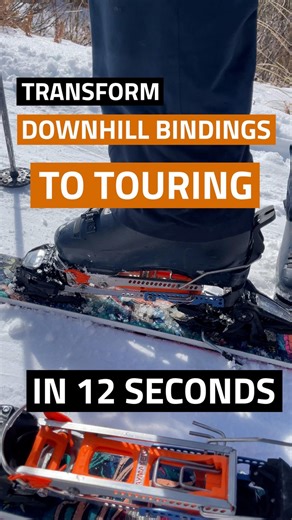 Snap, click, tour. In 12 seconds. It’s that easy with Daymakers Classic Ski Touring Adapters to unlock the ability to ski tour with your downhill boots, skis, and bindings. 🙌 . #daymakertouring #youcantourwithus #senditworldwide #skitouring #backcountryskiing | Daymaker Touring