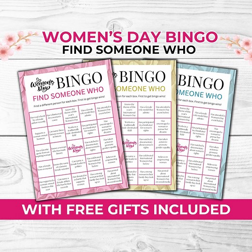 International Women's Day Bingo Game Find Someone Who – Fun & Interactive Activity for Women’s Groups, Workplaces, Printable Party Game - Etsy