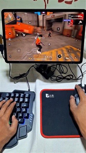 free fire video keyboard and mouse🖥🖱 with redmi pad pro 2 5g #mixpro #geekgamer #ggmousepro2 #shorts