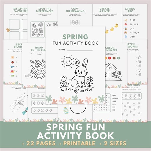 Spring Busy Book Printable for Preschool · Easter Activity Book PDF · Seasons Quiet Book · Busy Binder Games Ages 4-6 · Screen Free Learning - Etsy Australia