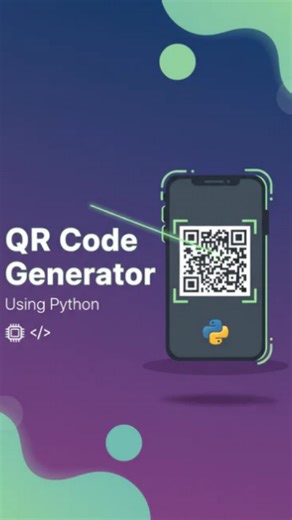 Code Creater on Instagram: "🚀 Turn any link into a QR code in seconds using Python! No design tools. No websites. Just clean code. 👇 If you want to see more about python tips & trick's, check out this video and let me know what you think in the comments! Follow for more @codecreater1 #viralreels #python #explore #fypageシ゚ #learnpython"