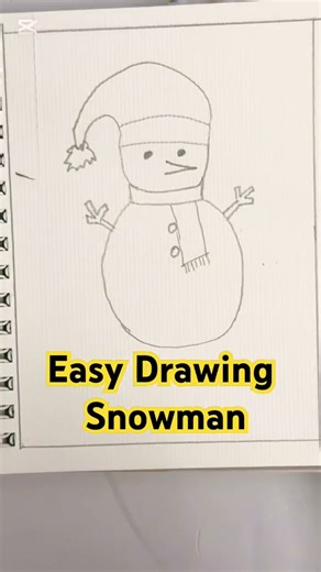Easy Drawing Snowman #christmas #easydrawing #stepbystepdrawing