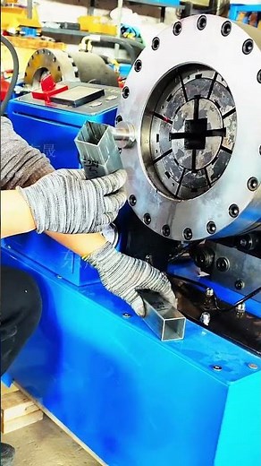 Square tube shrinking and plugging #tube shrinking machine dongsheng manufacturing assistant