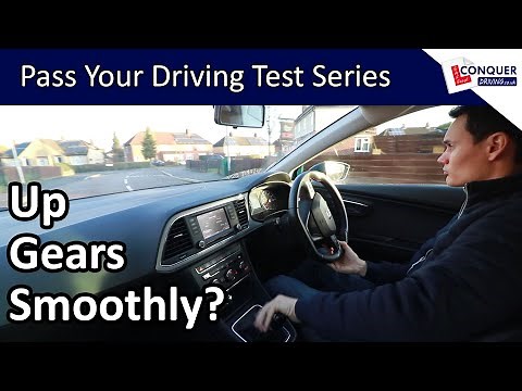 Changing up gears smoothly in a manual car.