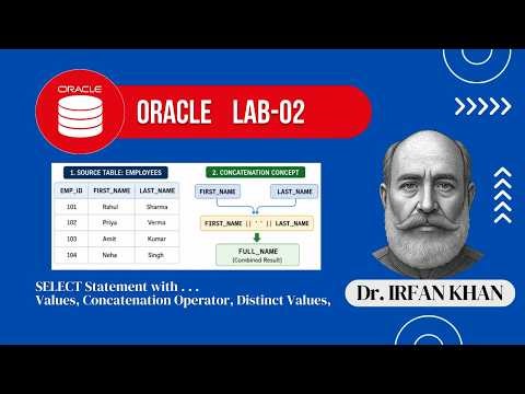 Database Systems Oracle Lab-02 | SELECT | NULL values | Concatenation | DISTINCT | SQL for Beginners