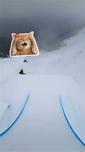 I did NOT expect that drop! 💀 #CliffDrop #SkiingPOV #ExtremeSkiing