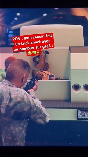 POV : mon cousin a fait un trick shot avec un pompier sur GTA 5 ! 😂👨‍🚒🔫#faitepercer #gta5 ￼