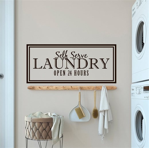 Self Serve Laundry Wall Decal: Laundry Room Decor Vinyl Sticker F41 - Etsy