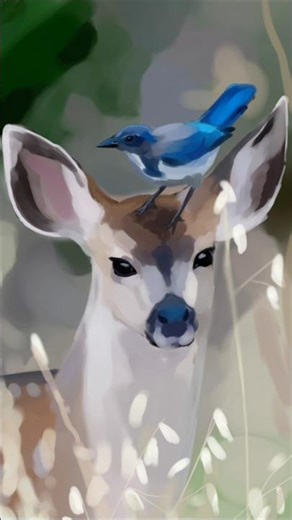Deer and bird speedpaint