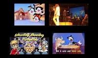 Mix of 4 videos from youtube : Animaniacs Theme Song Mashup