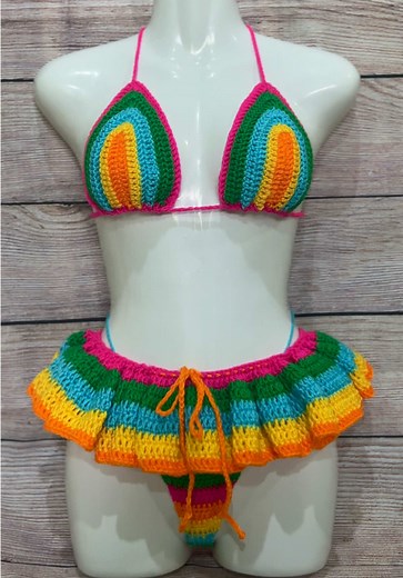 Crochet 3-Piece Bikini Set for Perfect Beach Days