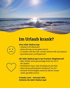 Die ADAC Medical App bringt euch zum Arzt - weltweit, mehrsprachig, ohne Vorauszahlung - in der ADAC Premium-Mitgliedschaft. | ADAC