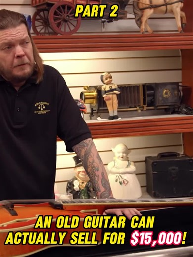 An old guitar can actually sell for $15,000! 🎸💰 #pawnstars #starwars #shop #rare #coin