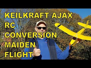 KK AJAX MAIDEN FLIGHT: How to convert a rubber powered model to Radio Control
