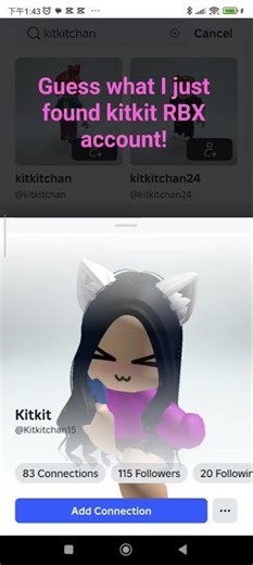 I found kitkit RBX account!!!!