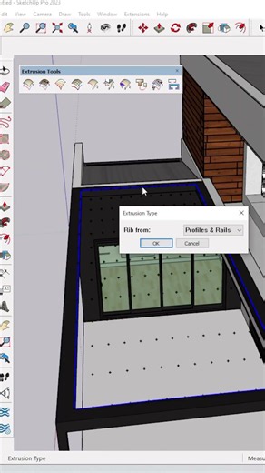 Create a Roof using Extrusion Tool