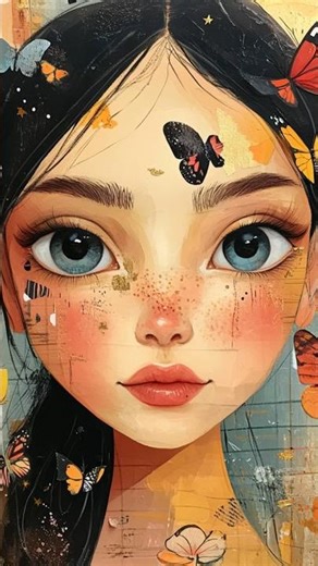 Aesthetic Fall Notebook – Butterfly Portrait Lined Journal for Writing & Gifts