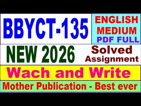 BBYCT 135 solved assignment 2026 in English || bbyct 135 solved assignment 2026 || ignou bbyct135