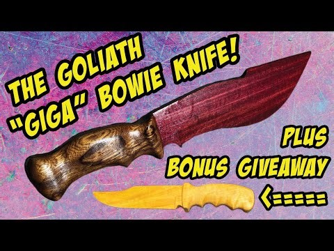 Making a Wooden Bowie Knife from Purpleheart & Black Limba | Handmade Knife Build + Giveaway