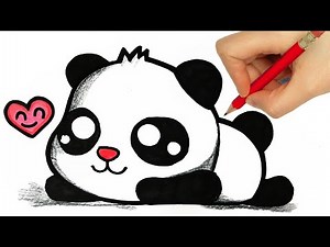 DRAWING A PANDA kawaii - dibujos kawaii - how to draw a cute panda