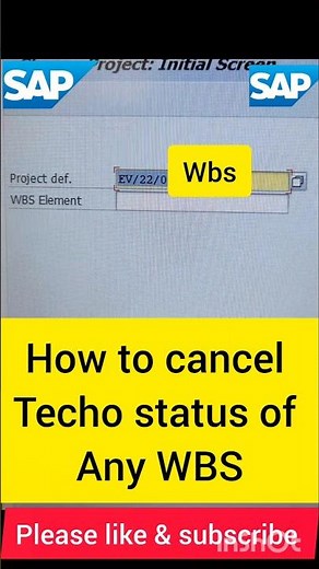 How to cancel the techo status of WBS using CJ02 in SAP #sap #CJ02 #shorts #trending #SAPPS #WBS #yt