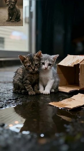 why stray kittens stay close like this #adoptstrays 🥹 #cat #animalrescue