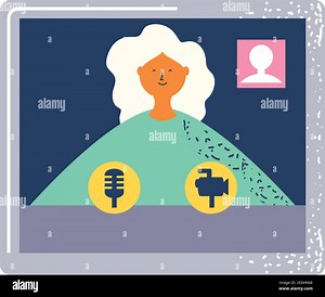 video conference woman online meeting vector illustration Stock Vector Image & Art - Alamy