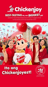 4.3M views · 1.3K reactions | Ito ang Chickenjoyest! ❤️ Our BIGGEST. Our BEST-TASTING (based on a Quantitative Brand and Product Imagery Study conducted by SCMI last June-August 2023). Our Jollibee Chickenjoyest! Starts at P82 pa rin (Price Varies)! Order now via:  bit.ly/JollibeePHApp  JollibeeDelivery.com ☎️ #87000  Dine-in or Take Out  Drive-Thru ️ GrabFood or Foodpanda | Jollibee | Facebook