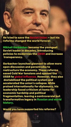 Mikhail Gorbachev: The Reformer Who Changed the USSR #MikhailGorbachev #USSRHistory