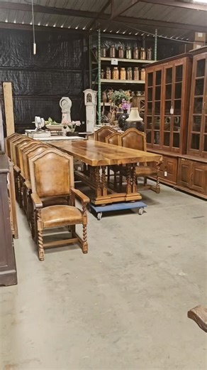 🚨New Arrival Alert! This stunning dining set is the definitive look of elegance. From warm wood tones, impressive details and overall style, this set will leave you breathless. It will definitely have your friends and family expecting you to host gatherings this season! #OldWorldAntieks #OldWorldLuxury #HistoricalCharm #CuratedHome #AntiqueInspiration #LuxuryFurnitureFinds #FrenchAntiquesTexas #OneOfAKindDecor #RusticRefined #AntiqueObsessed #CollectibleDecor #HeritageDesign #StyledWithHistory 