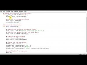 Python Tutorial Creating Menu
