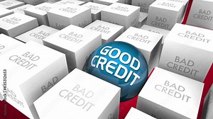 Good Vs Bad Credit Report Rating Score Borrow Money Loan Quality 3d Animation